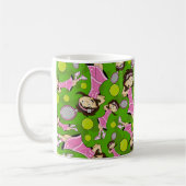 Tasse mignonne de fille de tennis (Gauche)