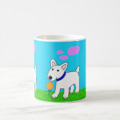 Tasse mignonne de fleur du chien W de bull-terrier (Centre)