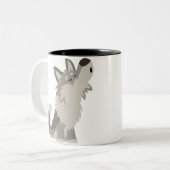 Tasse mignonne de loup de bande dessinée (Devant gauche)