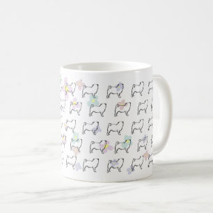 Tasse mignonne de motif de chien de carlin de