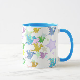 Tasse mignonne de motif de dragons de couleur