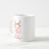 Tasse mignonne de Noël de porc (Devant gauche)