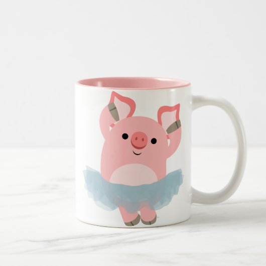 Tasse mignonne de porc de ballerine de bande (Droit)