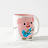 Tasse mignonne de porc de bande dessinée de Rockin (Devant droit)