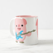 Tasse mignonne de porc de bande dessinée de Rockin (Devant gauche)