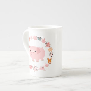 Tasse mignonne de porcelaine tendre de mandala de