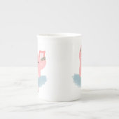 Tasse mignonne de porcelaine tendre de porc de (Devant)