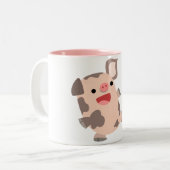 Tasse mignonne de porcs de bande dessinée de danse (Devant gauche)