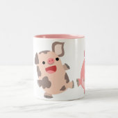 Tasse mignonne de porcs de bande dessinée de danse (Centre)