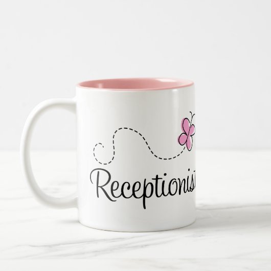 Tasse mignonne de réceptionniste (Gauche)