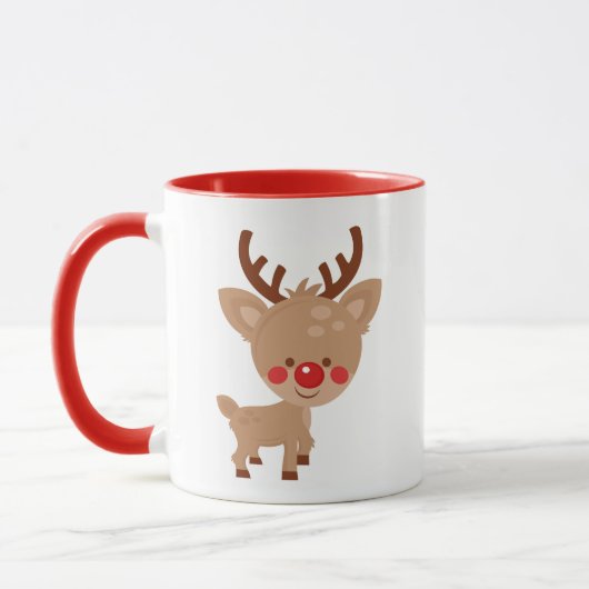 Tasse mignonne de renne de Noël (Gauche)