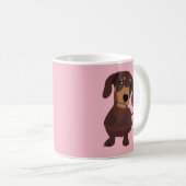 Tasse mignonne de rose de chiot de chien de (Devant droit)