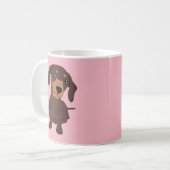 Tasse mignonne de rose de chiot de chien de (Devant gauche)
