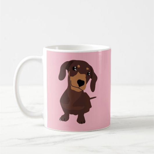 Tasse mignonne de rose de chiot de chien de (Gauche)
