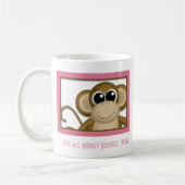 Tasse mignonne de rose de singe (Gauche)