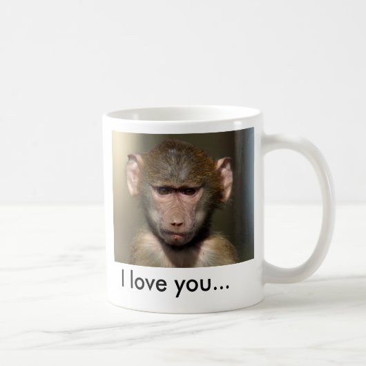 Tasse mignonne de singe - je t'aime… (Droite)