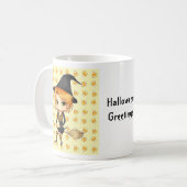 Tasse mignonne de sorcière de chibi de Halloween (Devant gauche)