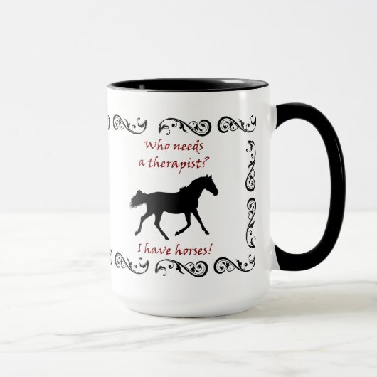 Tasse mignonne de thérapeute de cheval (Droite)