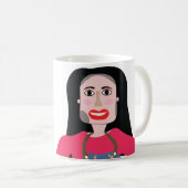 tasse mignonne de visage de femme de ménage de (Devant droit)