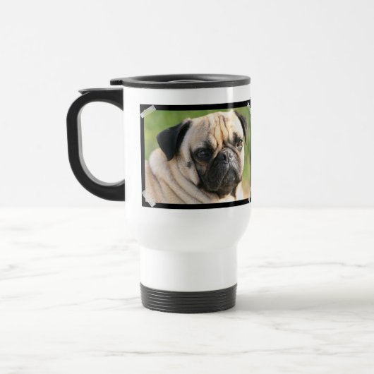 Tasse mignonne de voyage de carlin (Gauche)