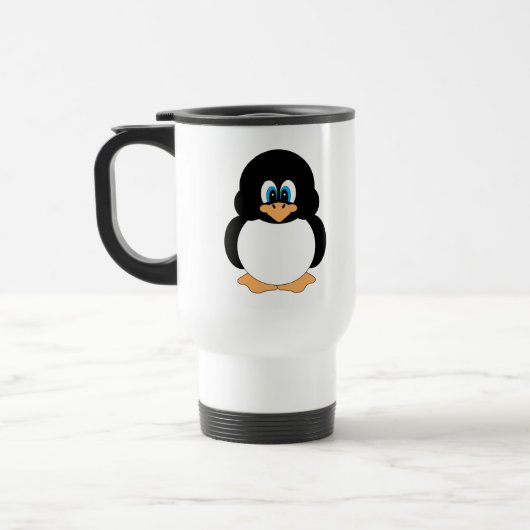 Tasse mignonne de voyage de pingouin de bande (Gauche)
