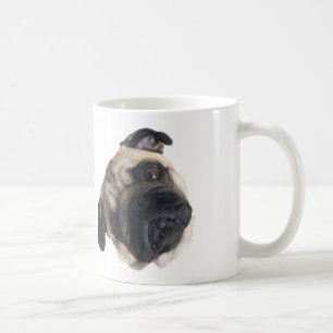 Tasse mignonne d'inclinaison de tête de carlin