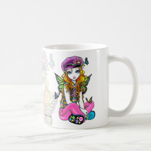 Tasse mignonne "ensoleillée" de fée de papillon