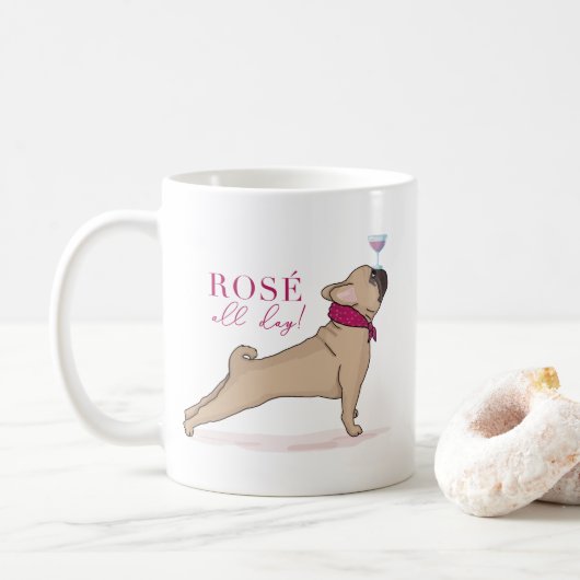 Tasse mignonne et drôle de bouledogue français (Avec donut)
