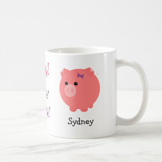 Tasse mignonne personnalisée de porc (Droite)