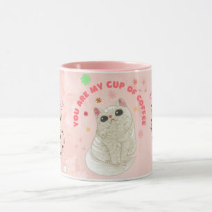 Tasse Mignonne Rose Chat Mug Café pour Amoureuse