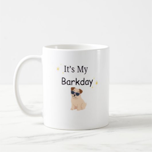 Tasse Minimaliste C'est Mon Barkday Chien (Gauche)
