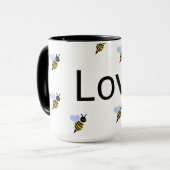 Tasse Minimaliste Love & Bees – Cadeau Romantique (Devant gauche)