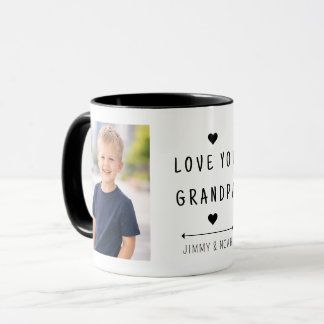 Tasse minimaliste personnalisée avec 2 photos 'Je