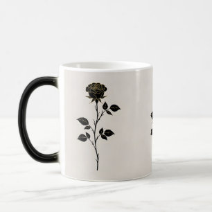 Tasse minimaliste Silhouette de rose noire