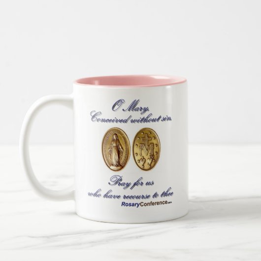 Tasse miraculeuse 2 de prière de médaille (Gauche)