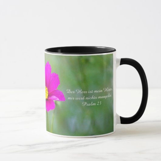 Tasse mit Cosmea-Blüte und Psalm Mok (Rechts)