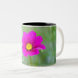 Tasse mit Cosmea-Blüte und Psalm Tweekleurige Koffiemok