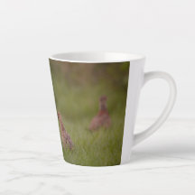 Tasse mit süßer Fasanenmutter und Kinder