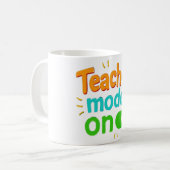 Tasse Mode Enseignant Activé – Tasse de café drôle (Devant gauche)