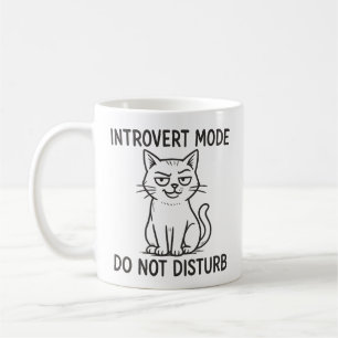 Tasse Mode Introverti Chat Drôle Ne Pas Déranger
