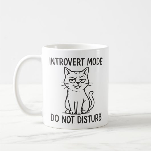 Tasse Mode Introverti Chat Drôle Ne Pas Déranger (Gauche)