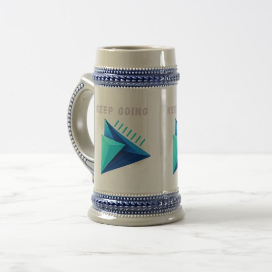 Tasse moderne bicolore géométrique 3D Keep Going (Devant gauche)