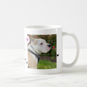 Tasse Moderne Chien 2 Photos Coeurs Nom