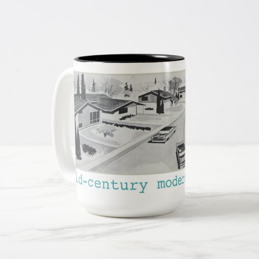 Tasse moderne de la rétro moitié du siècle (Devant gauche)