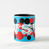 Tasse Monogramme à Points Bulles Noirs et Rouges (Centre)