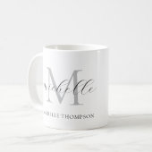 Tasse Monogramme avec Initiale et Nom, Simple (Devant gauche)