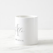 Tasse Monogramme avec Initiale et Nom, Simple (Centre)