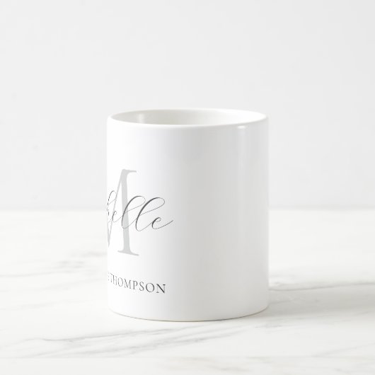 Tasse Monogramme avec Initiale et Nom, Simple  (Centre)