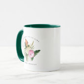 Tasse Monogramme | Dinosaure Aquarelle Mignon et É (Devant gauche)