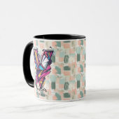 Tasse Monogramme Géométrique Dynamique - V pour Vi (Devant gauche)